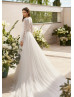 Ivory Eyelash Lace Tulle Side Slit Spring Wedding Dress